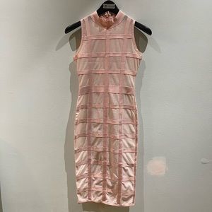 Gorgeous pink sheer dress with lattice detail